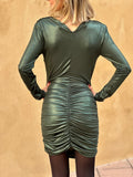 Vestido glitter cut Out verde