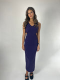 Vestido largo cut out morado