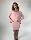 vestido jersey rosa