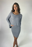 Vestido jersey gris