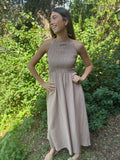 Vestido halter lula camel