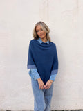 Poncho bicolor azul