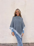 Poncho bicolor gris