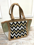 Bolso rafia zigzag glitter