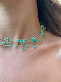 Chocker joya piedras Verde