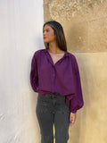 Camisa oversize berenjena