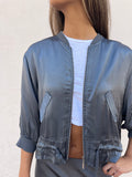 Chaqueta satinada gris