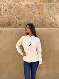 Sudadera punto beige smile