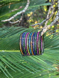 Brazalete cristales negros multicolor